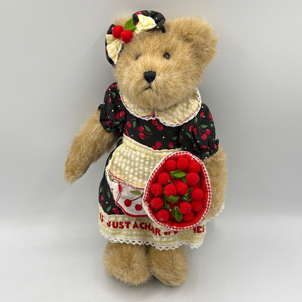 Boyds Bears Mary Engelbreit Cherry Bear Plush 12in Tan Cherry Dress Retired